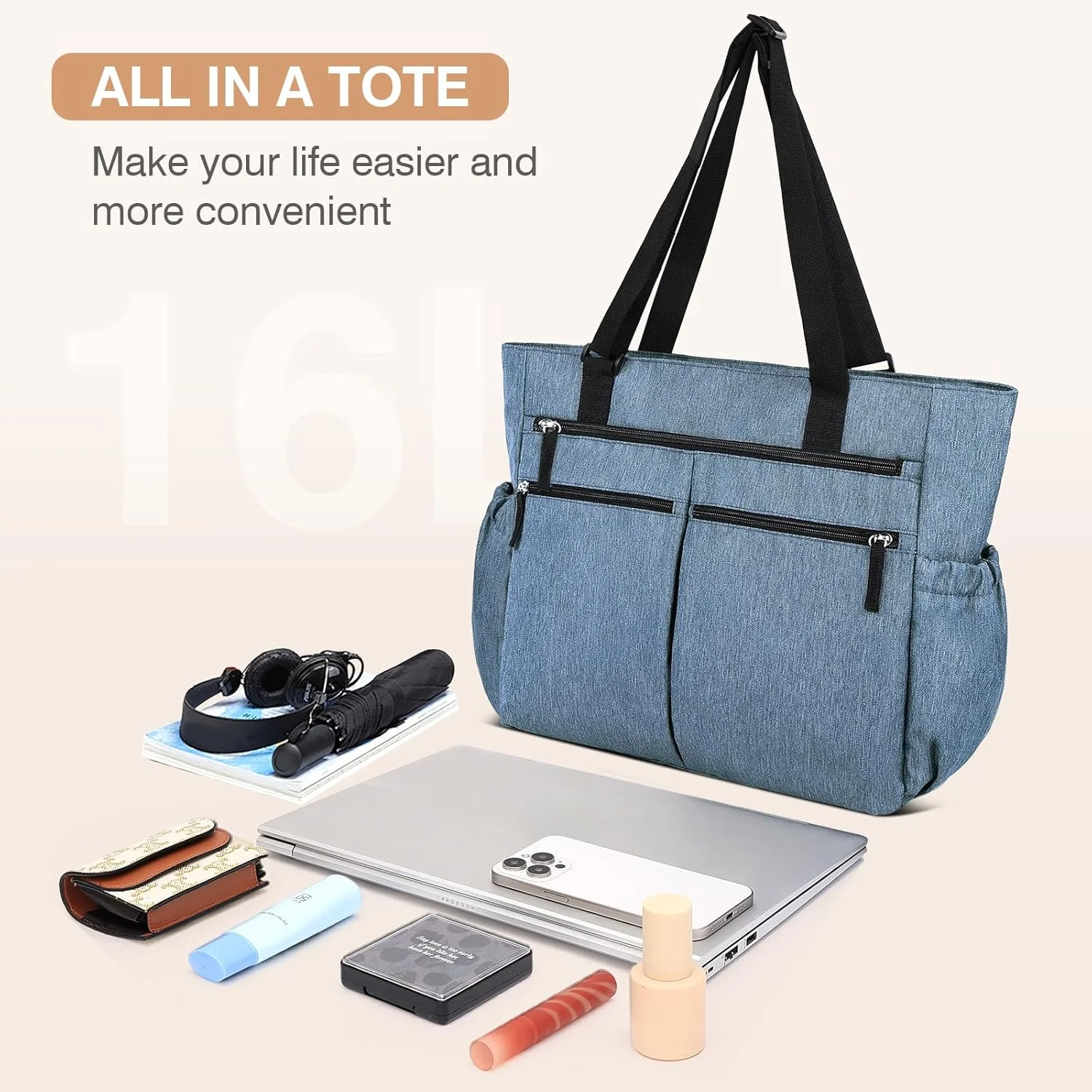 کیف دستی بزرگ زنانه Marvolia با جیب زیپ‌دار، کیف شانه‌ای تاشو برای باشگاه، ساحل و مسافرت