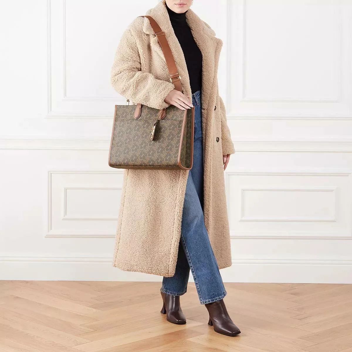 کیف دستی بزرگ MICHAEL KORS مدل 30H3G3GT3B رنگ قهوه ای/چمدانی