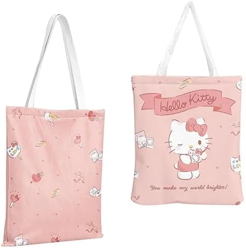 کیف دستی طرح کارتونی بامزه LUYAO برای زنان، کیف خرید بامزه کاوایی، کیف های دوشی با ظرفیت بزرگ، کیف های دستی مد روز، کیف نگهداری برای کار یا مدرسه (صورتی روشن)