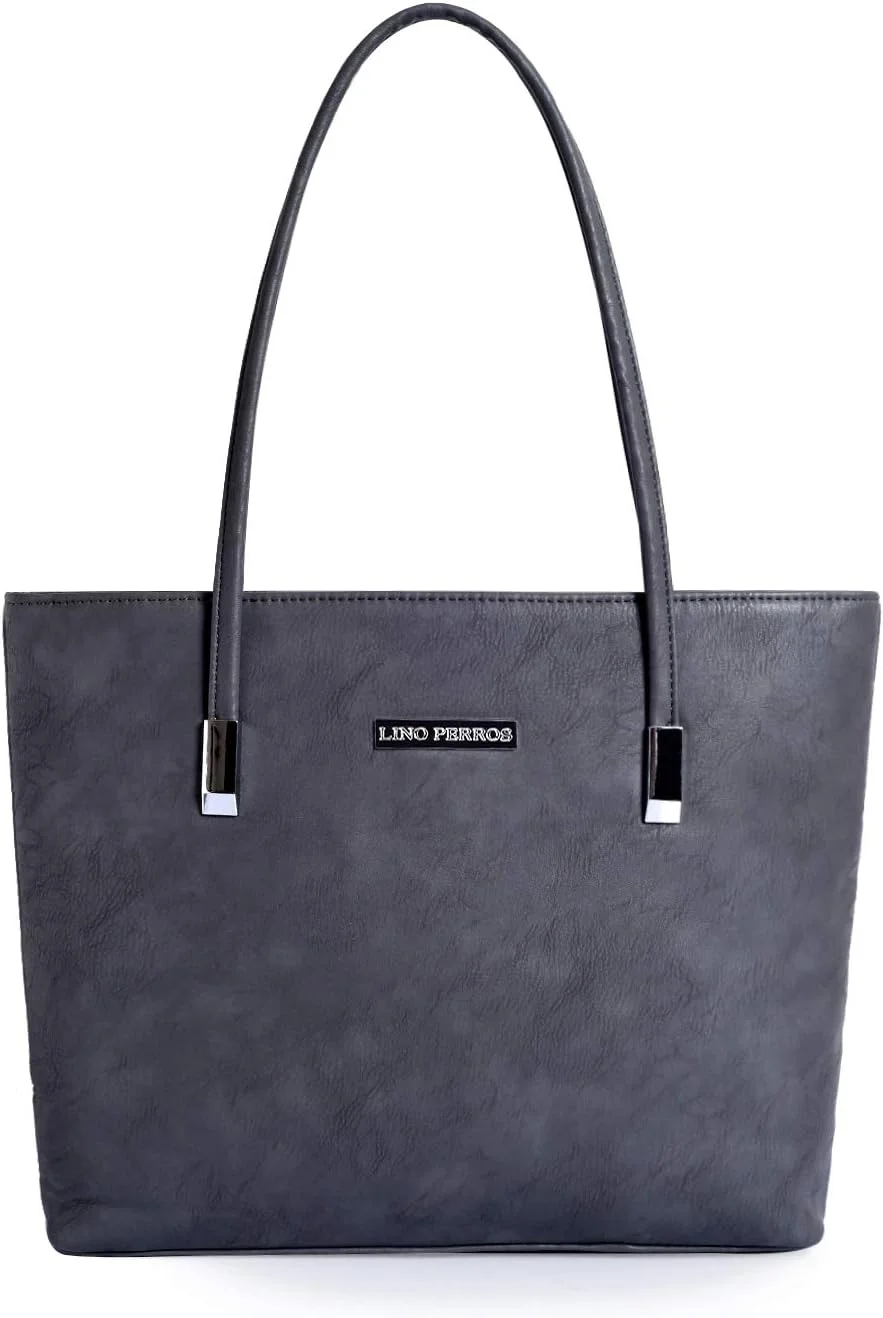 کیف دستی زنانه لینو پروس از جنس چرم مصنوعی خاکستری، سایز واحد