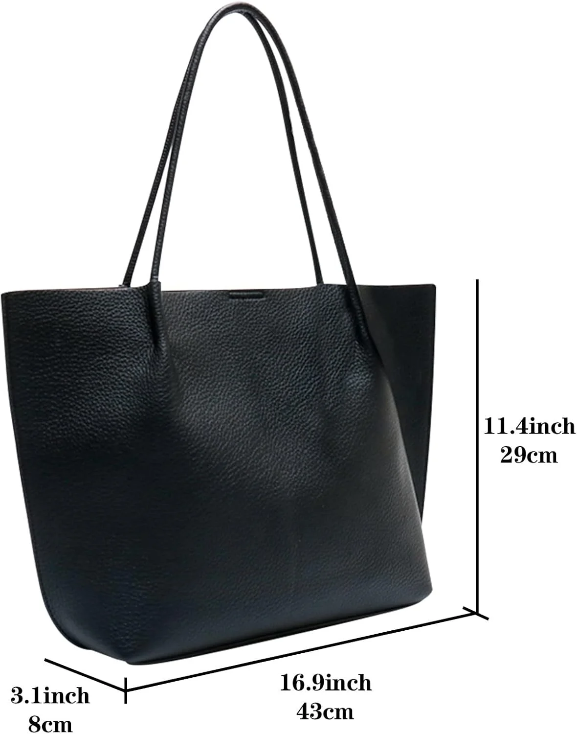 کیف دستی بزرگ زنانه، کیف دوشی بزرگ، کیف دستی زنانه با کیف پول ست، کیف و کیف دستی چرمی، کیف دوشی زنانه با دسته بالایی، کیف دستی (مشکی)