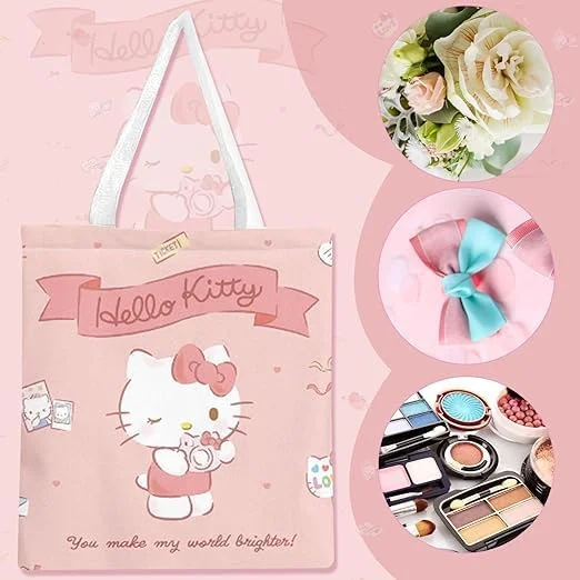 کیف دستی طرح کارتونی بامزه LUYAO برای زنان، کیف خرید بامزه کاوایی، کیف های دوشی با ظرفیت بزرگ، کیف های دستی مد روز، کیف نگهداری برای کار یا مدرسه (صورتی روشن)