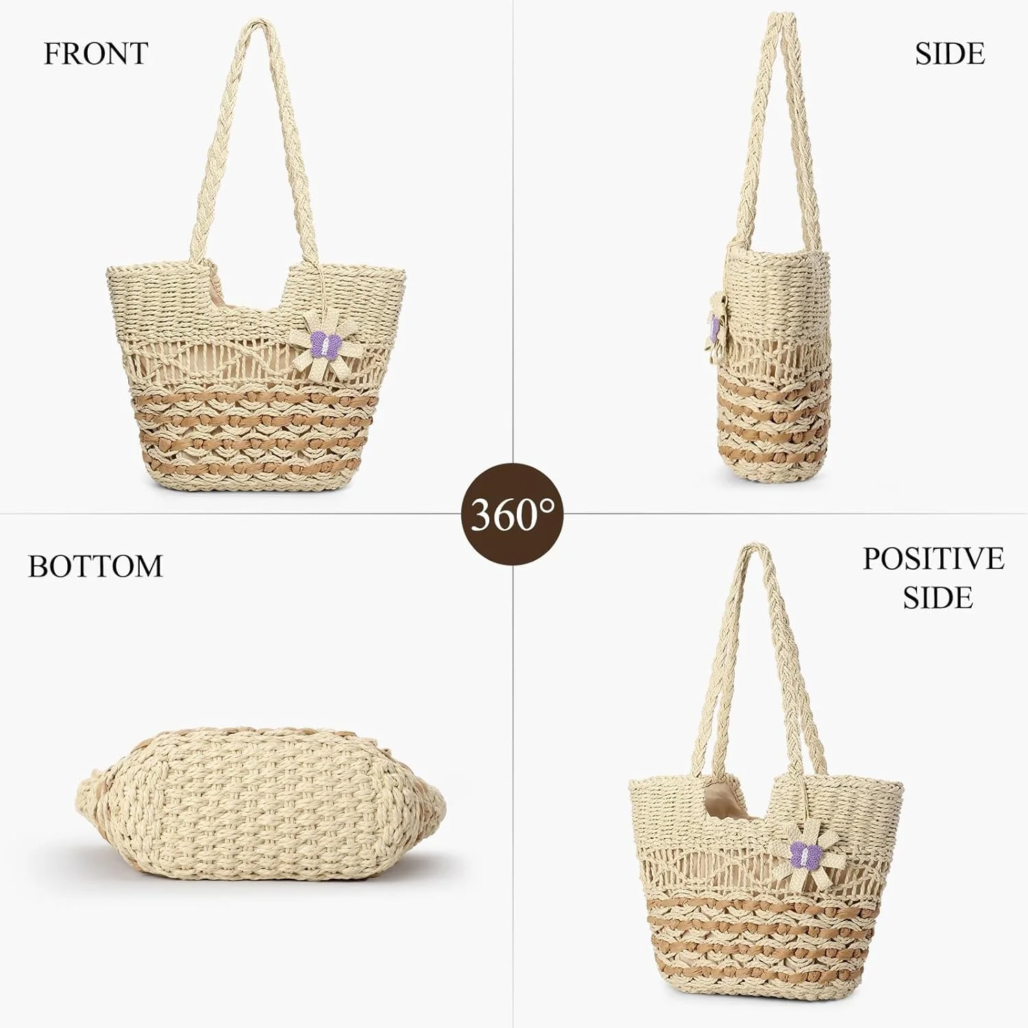 کیف ساحلی حصیری بافت سبک وزن زنانه، کیف بزرگ تابستانی، کیف دستی شیک بوهو، کیف دستی تعطیلات و استفاده روزمره کیف ساحلی حصیری بافت سبک وزن زنانه، کیف بزرگ تابستانی، کیف دستی شیک بوهو، کیف دستی تعطیلات و استفاده روزمره