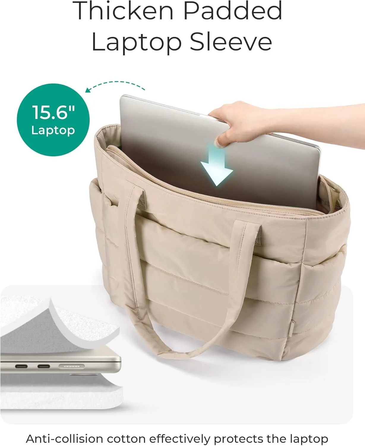 کیف دستی پفی زنانه، کیف شانه ای سبک وزن با محفظه های متعدد، ایده آل برای سفر، کار، باشگاه کیف دستی پفی زنانه، کیف شانه ای سبک وزن با محفظه های متعدد، ایده آل برای سفر، کار، باشگاه