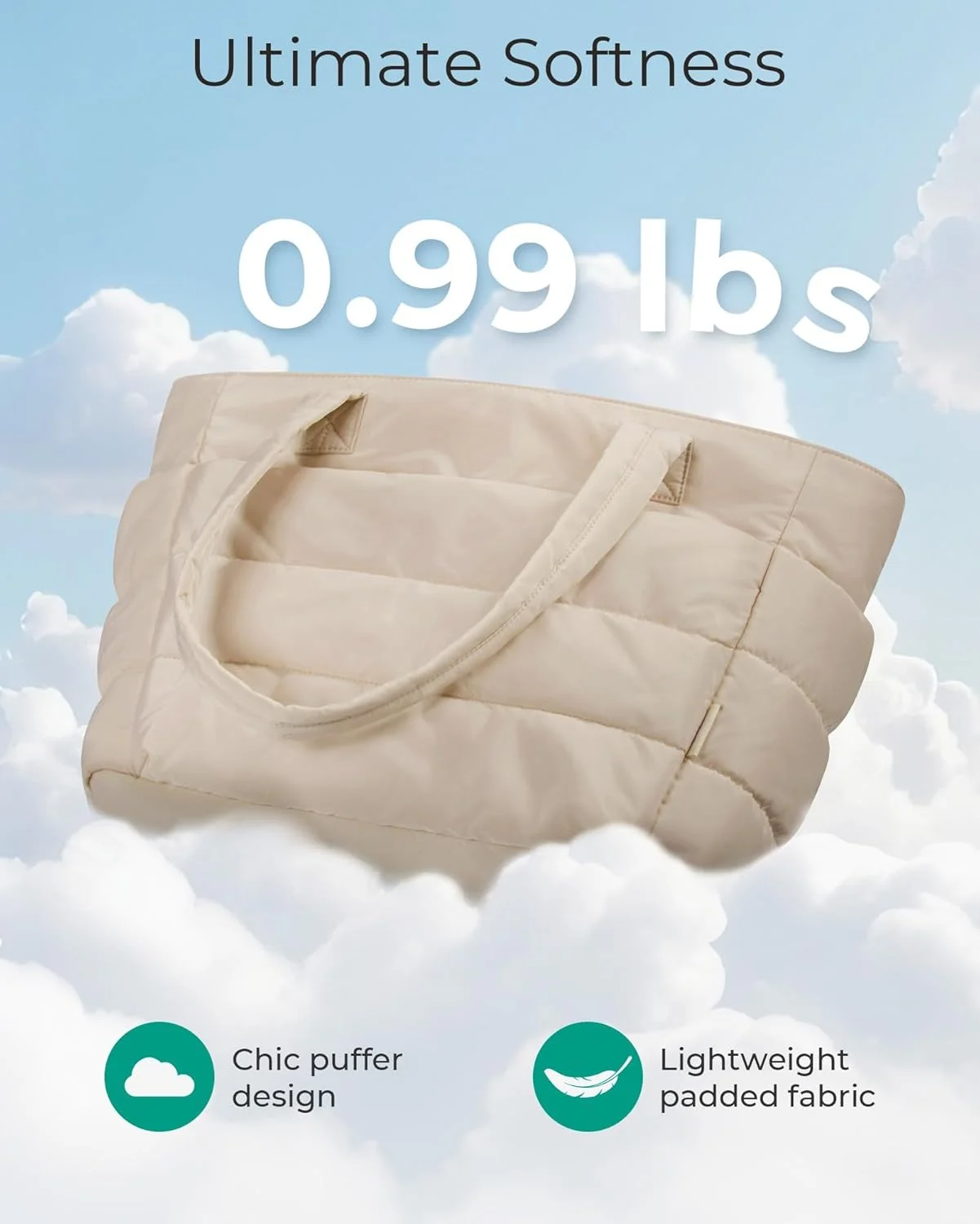 کیف دستی پفی زنانه، کیف شانه ای سبک وزن با محفظه های متعدد، ایده آل برای سفر، کار، باشگاه کیف دستی پفی زنانه، کیف شانه ای سبک وزن با محفظه های متعدد، ایده آل برای سفر، کار، باشگاه