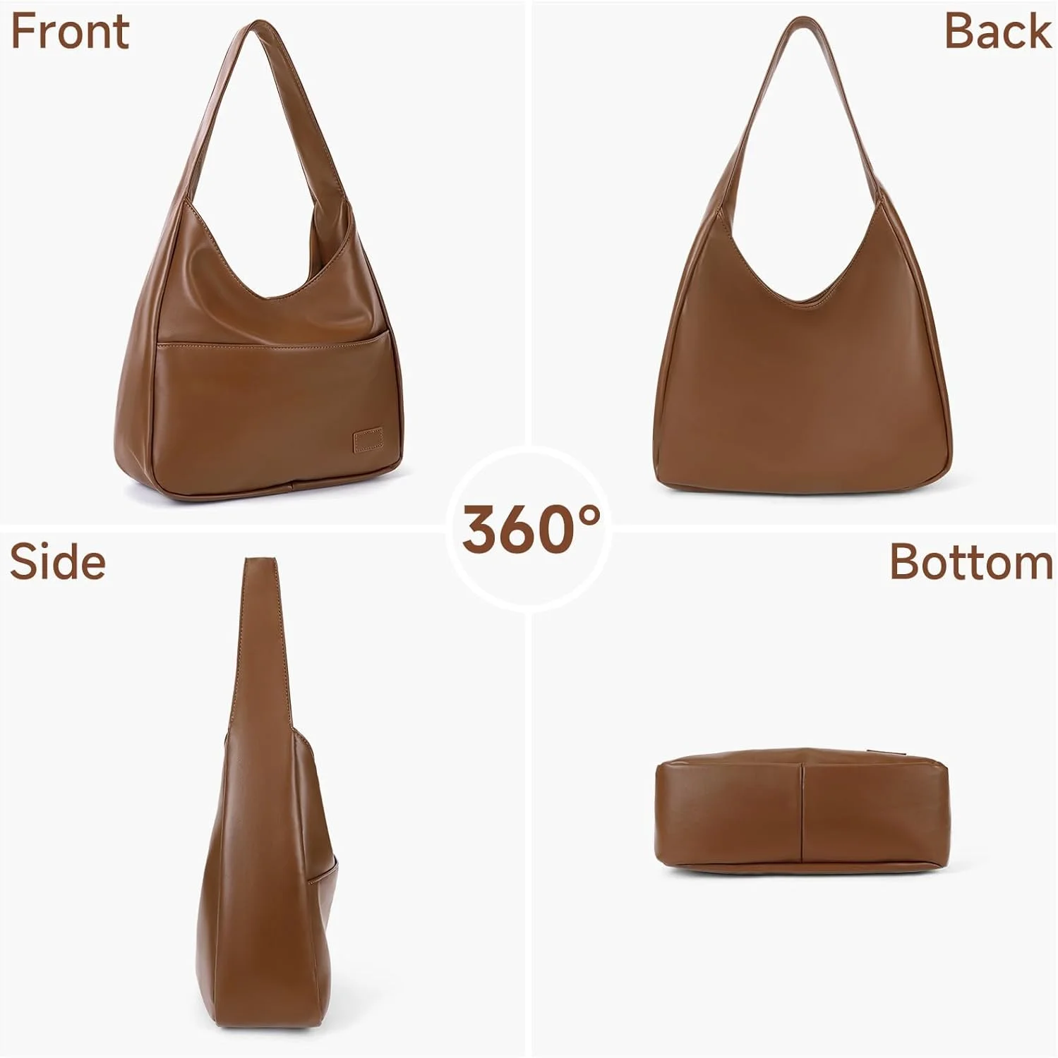 کیف دستی بزرگ چرم مصنوعی زنانه، کیف شانه ای شیک مناسب دانشگاه، کیف دستی جادار چرم مصنوعی، کیف دستی ایده آل برای کار و استفاده روزمره