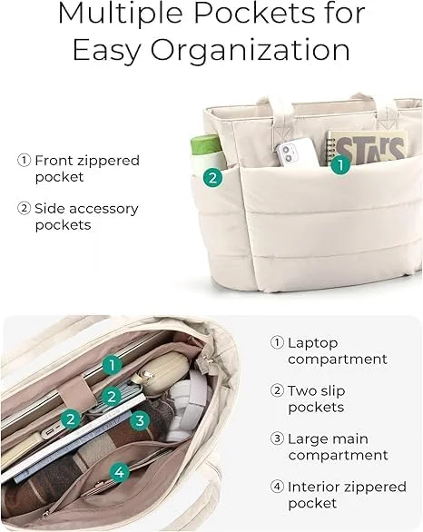 کیف دستی پفی سبک وزن زنانه، کیف شانه ای لحافی با محفظه، مناسب برای کار و سفر کیف دستی پفی سبک وزن زنانه، کیف شانه ای لحافی با محفظه، مناسب برای کار و سفر