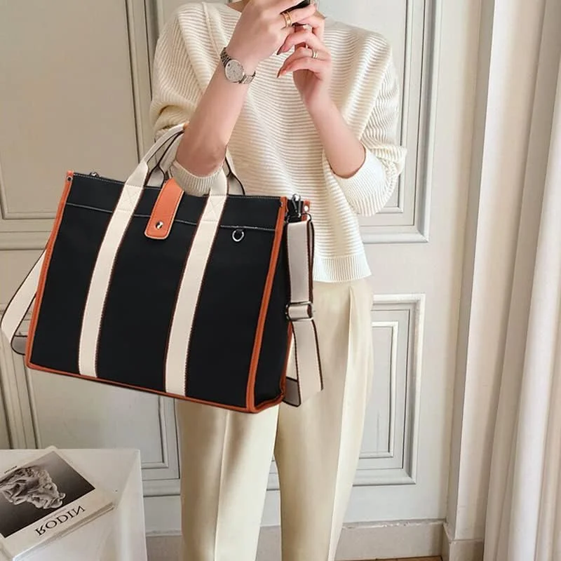 کیف دستی زنانه، کیف لپ تاپ 15.6 اینچی، کیف دستی بوم سبک وزن با جیب، کیف کار برای مدرسه، مسافرت و رفت و آمد، کیف شانه ای شیک برای لوازم ضروری روزمره