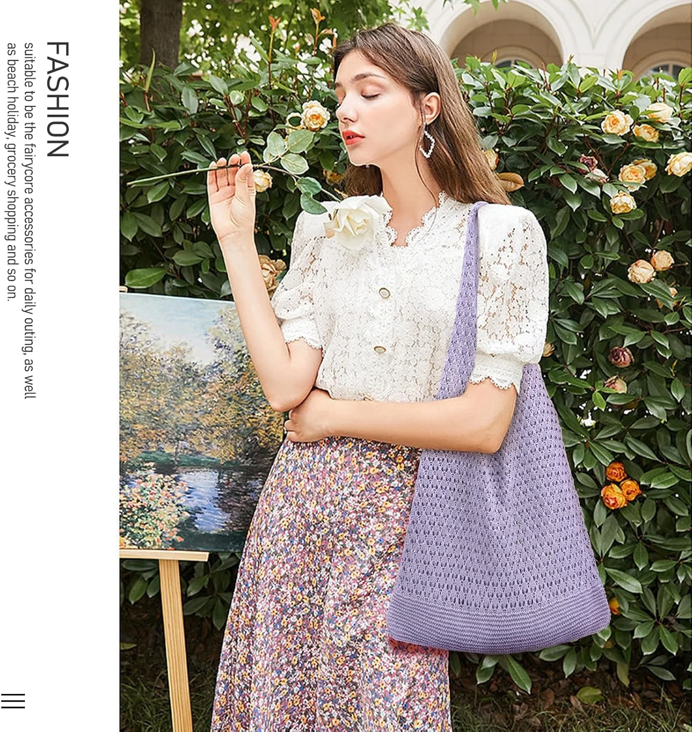 کیف بافتنی زنانه، کیف توری ساحلی زنانه، کیف ساحلی بوهو زیبا برای تعطیلات، کیف بافتنی تابستانی