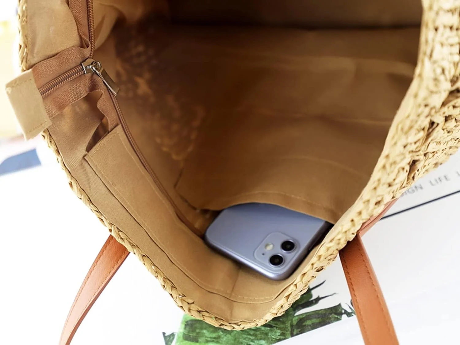 کیف حصیری زنانه، کیف دستی حصیری بافتنی دست ساز تابستانی برای زنان، کیف ساحلی مسافرتی بوهو برای تعطیلات، کیف دوشی بافت بزرگ