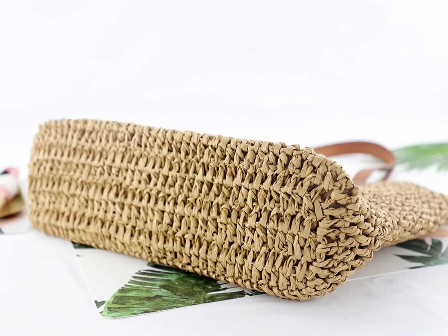 کیف حصیری زنانه، کیف دستی حصیری بافتنی دست ساز تابستانی برای زنان، کیف ساحلی مسافرتی بوهو برای تعطیلات، کیف دوشی بافت بزرگ