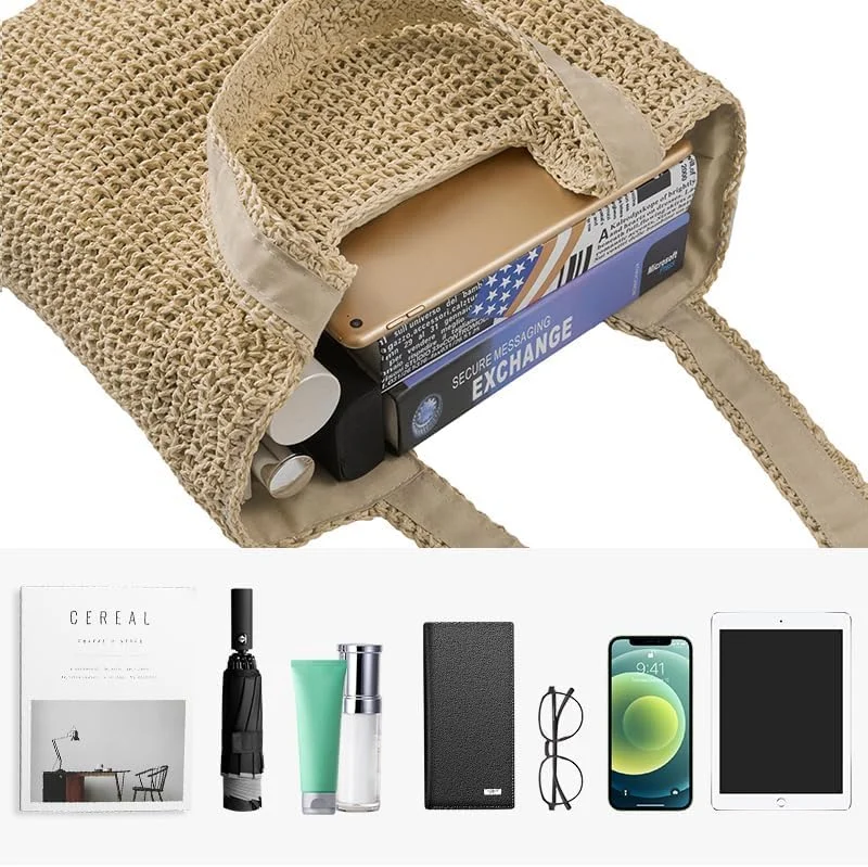 کیف حصیری زنانه، کیف ساحلی بافته شده دستی، کیف حصیری تابستانی، کیف بافته شده بوهو برای تابستان کیف حصیری زنانه، کیف ساحلی بافته شده دستی، کیف حصیری تابستانی، کیف بافته شده بوهو برای تابستان