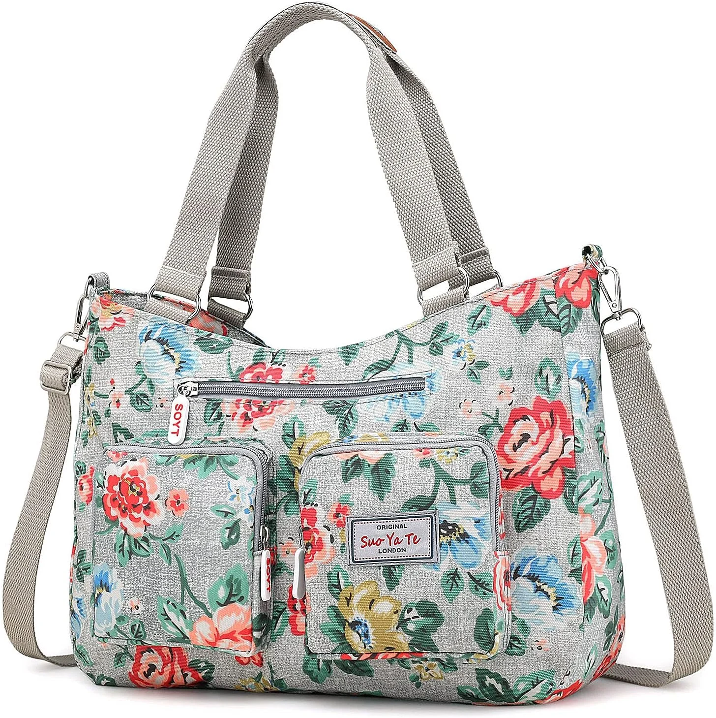 کیف دستی زنانه جادار، کیف و کیف دستی چند جیبه نایلونی ضد آب مناسب معلمان و پرستاران