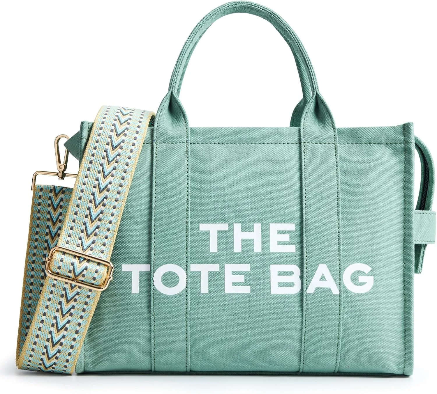 کیف دستی زنانه کرباس KALIDI، کیف کرباسی با زیپ و جیب، کیف دوشی کرباسی زنانه مناسب مدرسه، سفر و کار