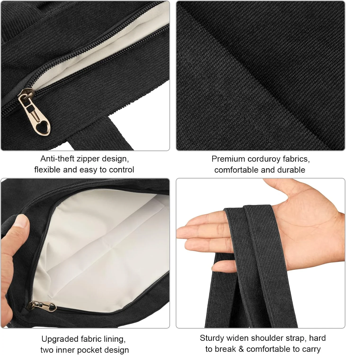 کیف دستی مخملی کبریتی کممو با زیپ، کیف دوشی زنانه، کیف خرید جادار با جیب داخلی