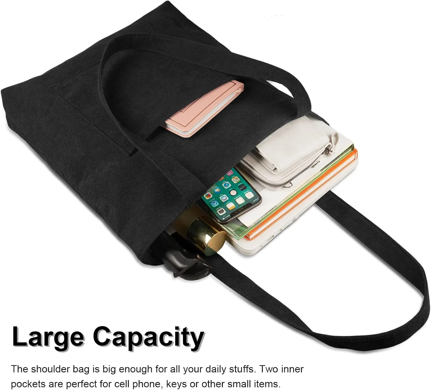 کیف دستی مخملی کبریتی کممو با زیپ، کیف دوشی زنانه، کیف خرید جادار با جیب داخلی