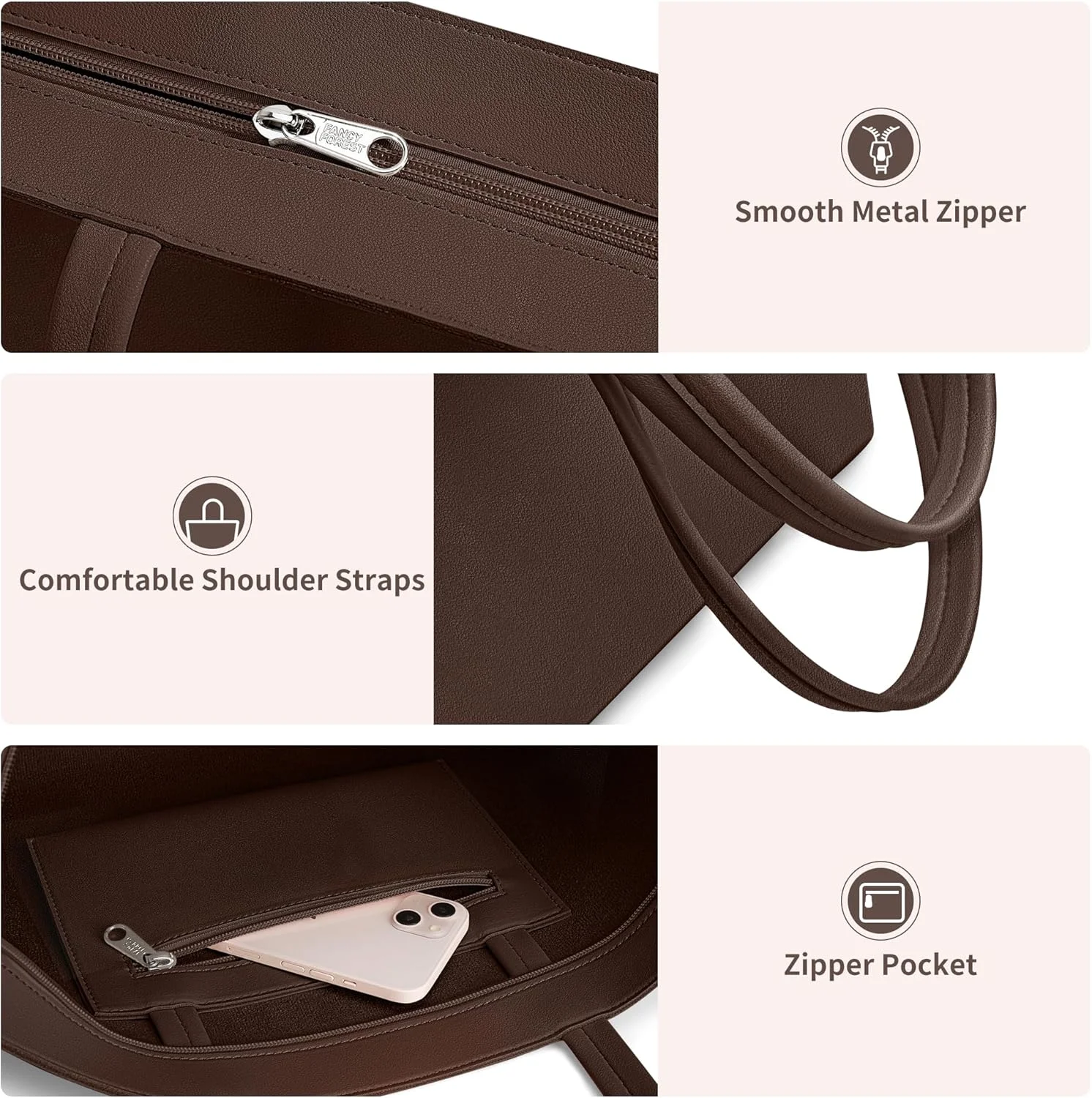 کیف دستی زنانه KALIDI، کیف دوشی زیپدار، کیف چرم مصنوعی بزرگ، کیف دستی غیررسمی برای کار، قرار ملاقات، دانشگاه کیف دستی زنانه KALIDI، کیف دوشی زیپدار، کیف چرم مصنوعی بزرگ، کیف دستی غیررسمی برای کار، قرار ملاقات، دانشگاه