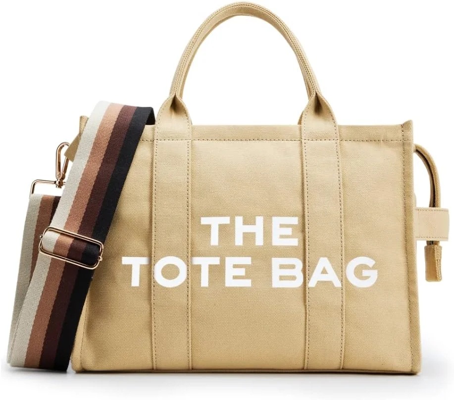 کیف دستی زنانه KALIDI طرح جنگل فانتزی با زیپ، سایز بزرگ/متوسط/کوچک، کیف های دستی برزنتی/چرم مصنوعی/EVA شفاف، خاکی، متوسط