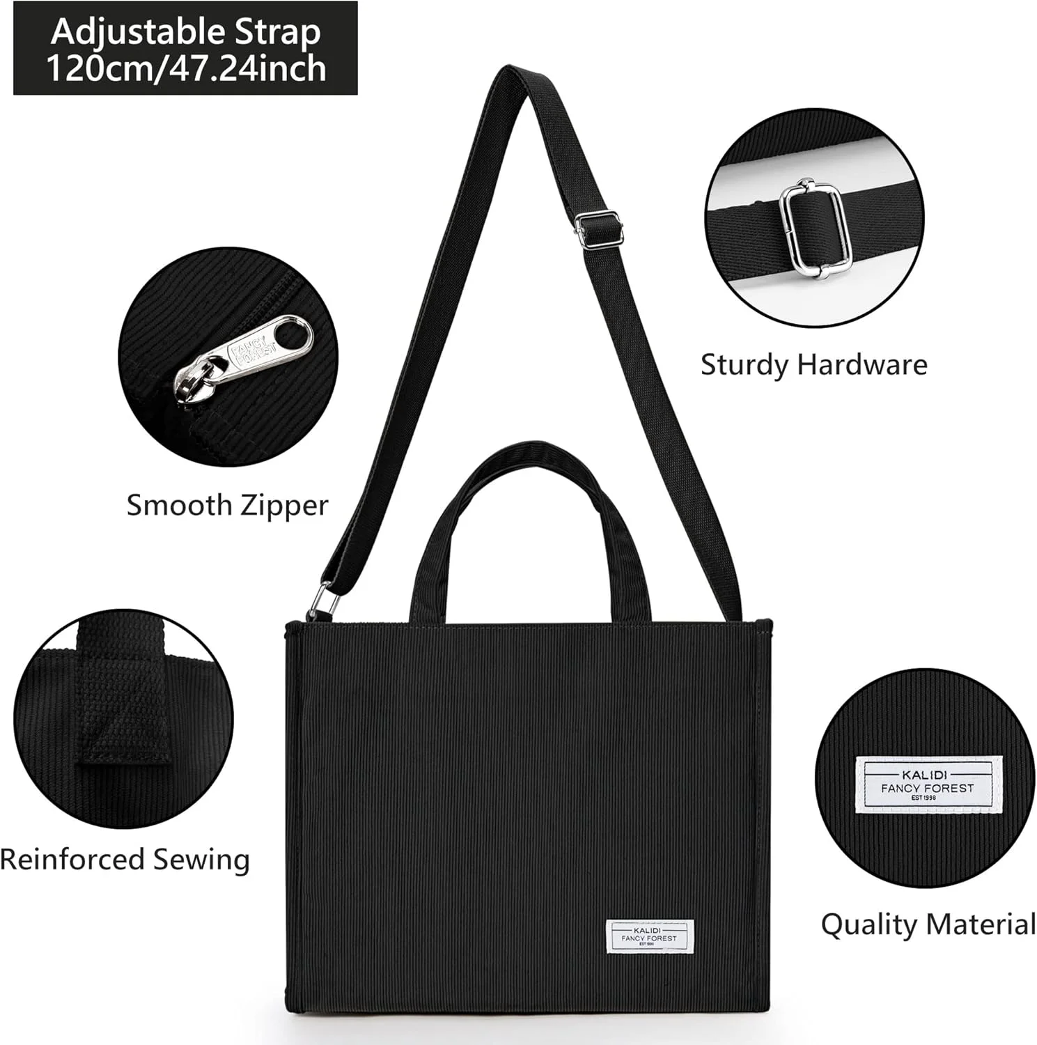 کیف دستی زنانه KALIDI، کیف کراس بادی مخملی، کیف دستی روزمره با زیپ، کیف شانه ای شیک، کیف بزرگ کراس بادی