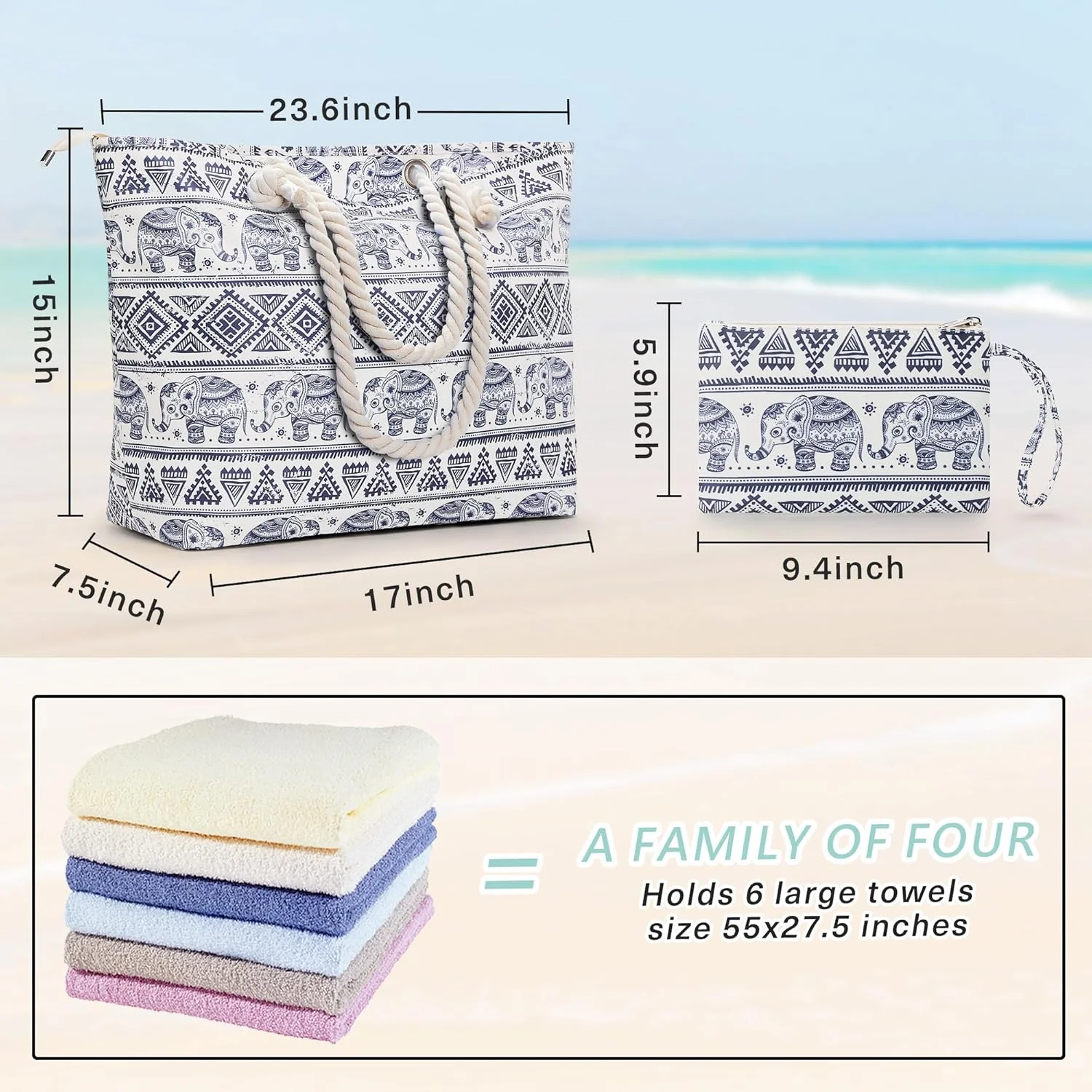 کیف ساحلی بسیار بزرگ زنانه KALIDI با زیپ ضد آب، کیف های دستی ساحلی با جیب، کیف ورزشی بزرگ زنانه، کیف دستی تابستانی زنانه، کیف شانه ای، کیف خرید