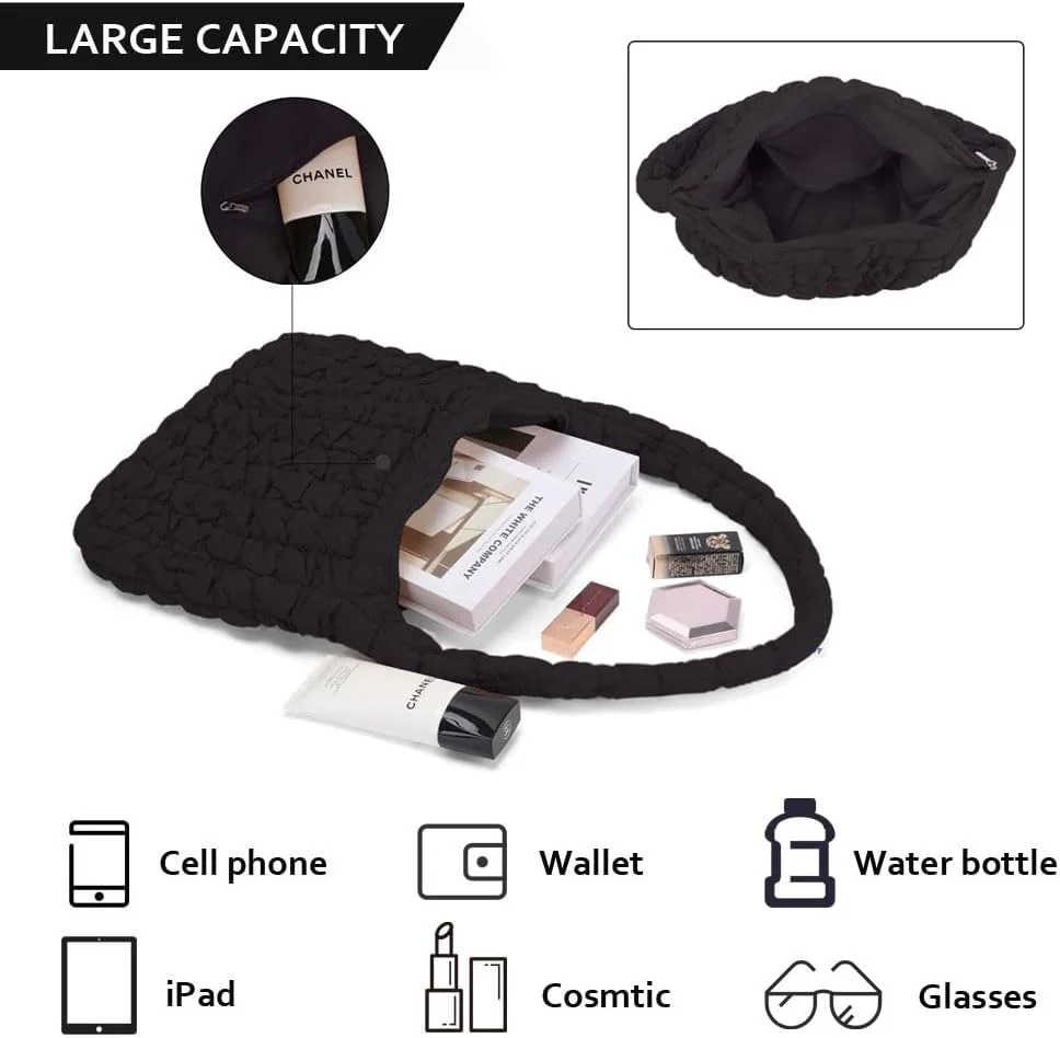 کیف لحافی زنانه JQWSVE، کیف بزرگ و جادار، کیف دوشی سبک وزن، کیف دستی ساتچل لحافی، کیف زیپی کیف لحافی زنانه JQWSVE، کیف بزرگ و جادار، کیف دوشی سبک وزن، کیف دستی ساتچل لحافی، کیف زیپی