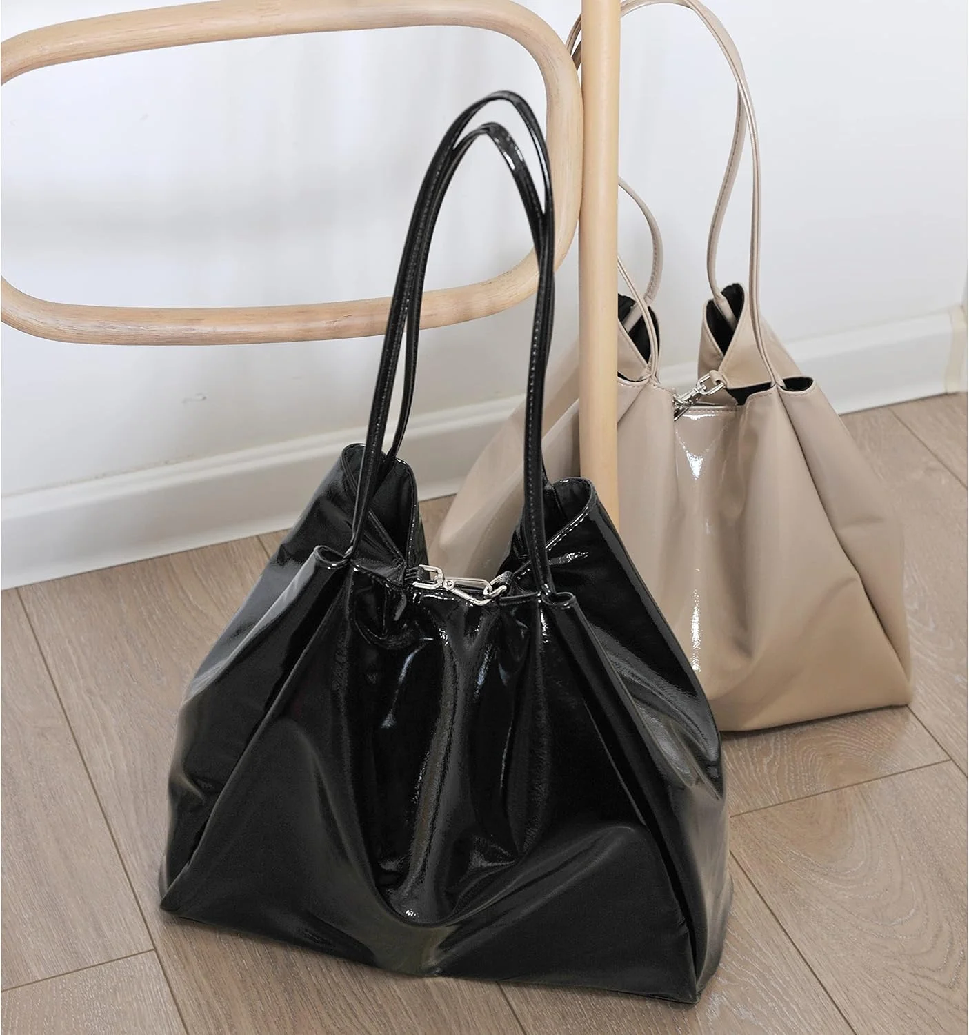 کیف دستی زنانه براق چرم مصنوعی طرح ورنی