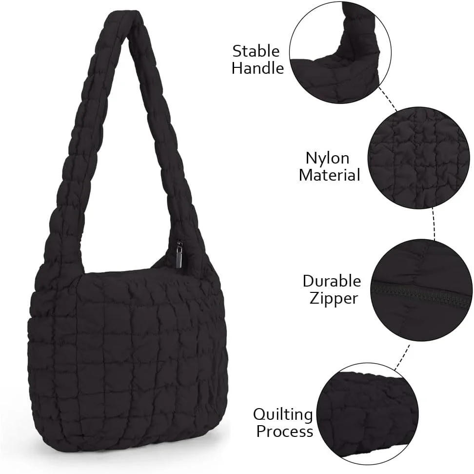 کیف لحافی زنانه JQWSVE، کیف بزرگ و جادار، کیف دوشی سبک وزن، کیف دستی ساتچل لحافی، کیف زیپی کیف لحافی زنانه JQWSVE، کیف بزرگ و جادار، کیف دوشی سبک وزن، کیف دستی ساتچل لحافی، کیف زیپی