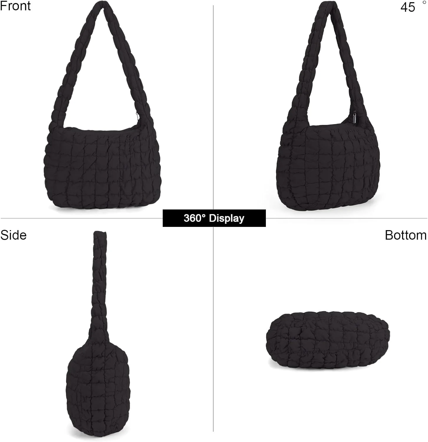 کیف لحافی زنانه JQWSVE، کیف بزرگ و جادار، کیف دوشی سبک وزن، کیف دستی ساتچل لحافی، کیف زیپی کیف لحافی زنانه JQWSVE، کیف بزرگ و جادار، کیف دوشی سبک وزن، کیف دستی ساتچل لحافی، کیف زیپی