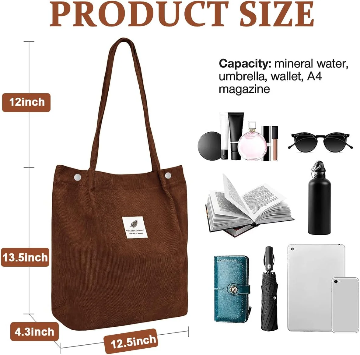 کیف دستی زنانه مدل Tote Bag با جنس مخمل کبریتی و رنگ ثابت