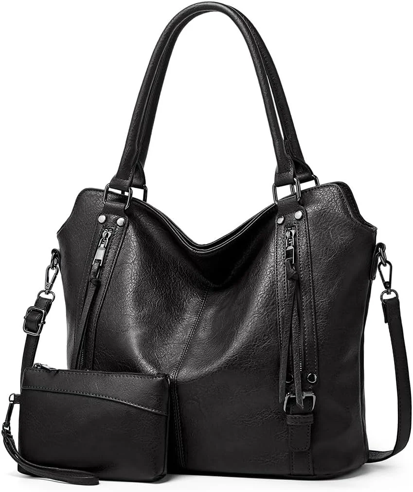 کیف دستی زنانه چرم مصنوعی PU، کیف های مدل هاوبو، کیف شیک 2 در 1 با بند شانه، کیف اداری زنانه