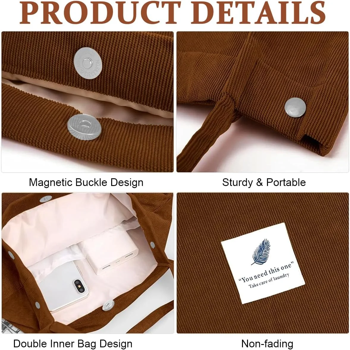 کیف دستی زنانه مدل Tote Bag با جنس مخمل کبریتی و رنگ ثابت