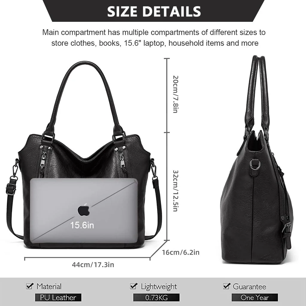 کیف دستی زنانه چرم مصنوعی PU، کیف های مدل هاوبو، کیف شیک 2 در 1 با بند شانه، کیف اداری زنانه