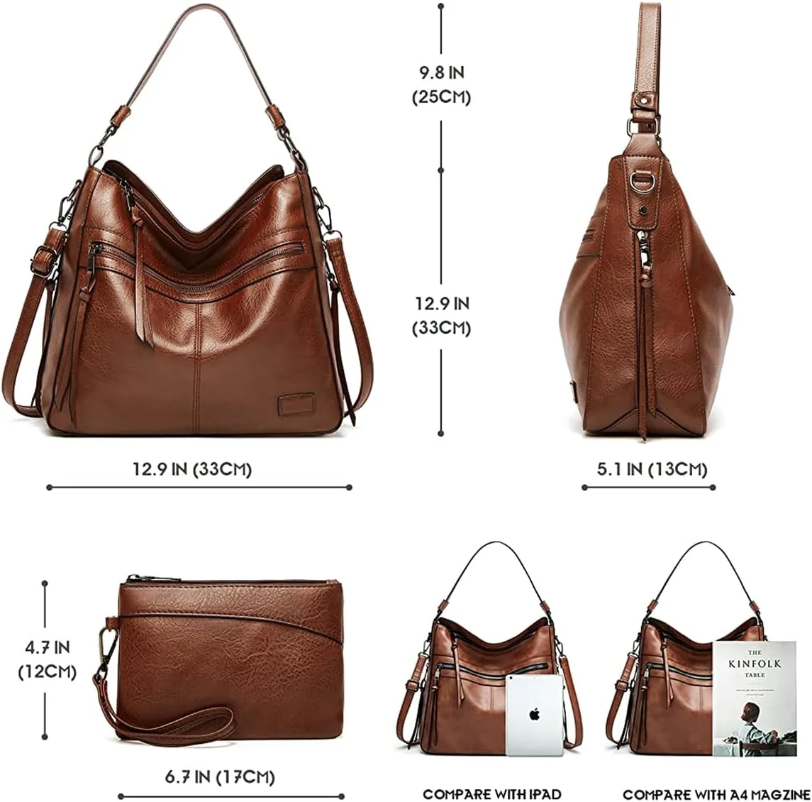 کیف های دوشی زنانه، کیف های دستی بزرگ از جنس چرم مصنوعی نرم