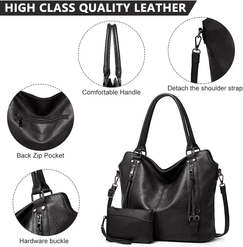 کیف دستی زنانه چرم مصنوعی PU، کیف های مدل هاوبو، کیف شیک 2 در 1 با بند شانه، کیف اداری زنانه