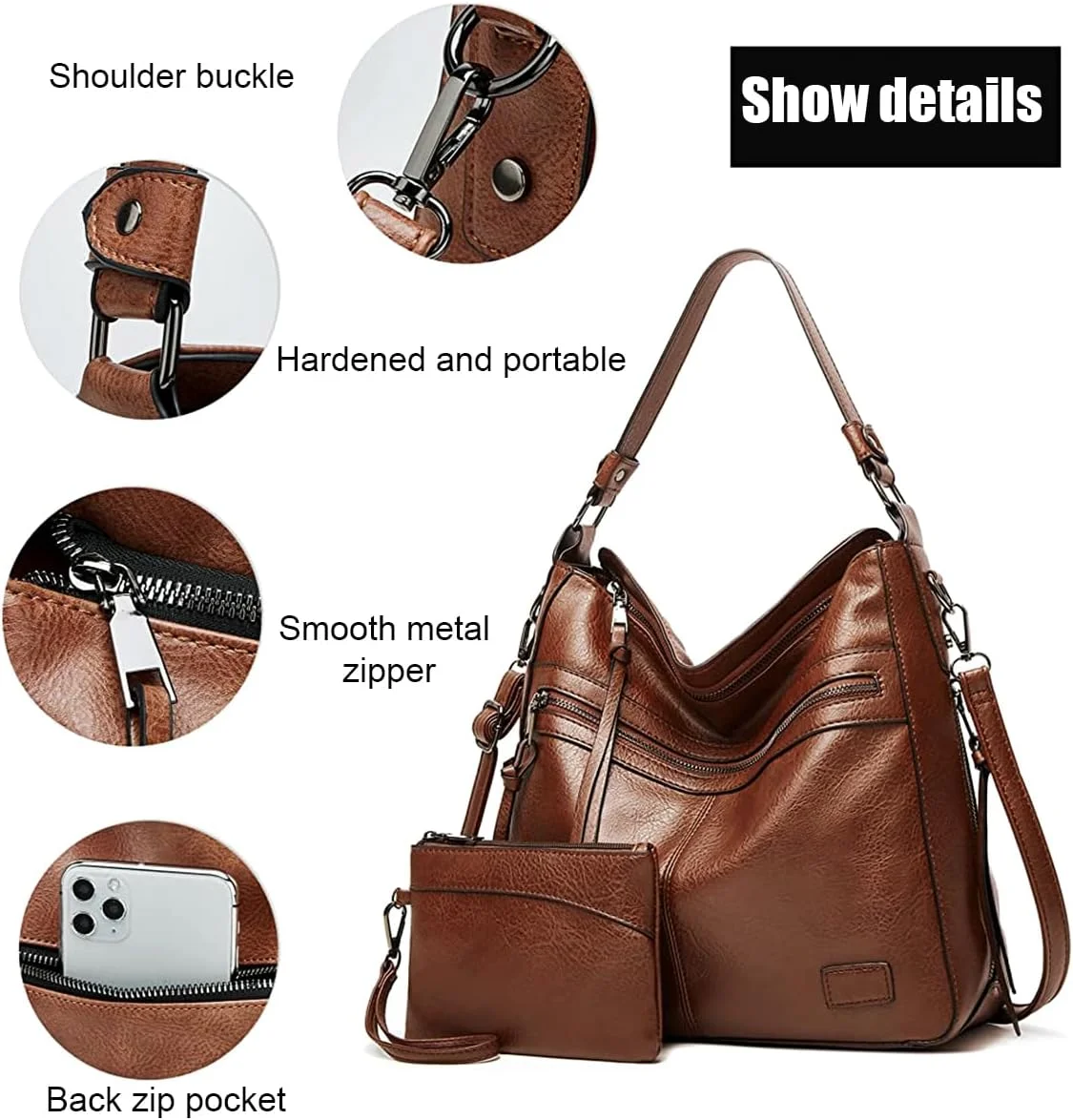 کیف های دوشی زنانه، کیف های دستی بزرگ از جنس چرم مصنوعی نرم