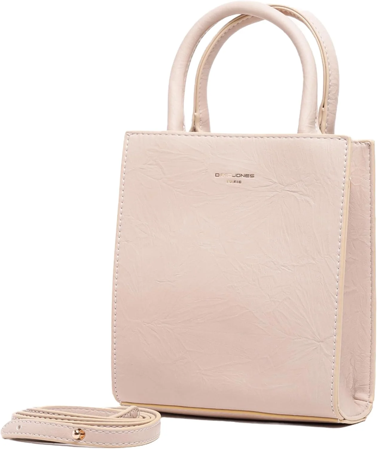 کیف دستی عمودی زنانه دیوید جونز مدل cm7042 - کیف طراحی شده عمودی چرم مصنوعی روشن و طرح کروکودیل