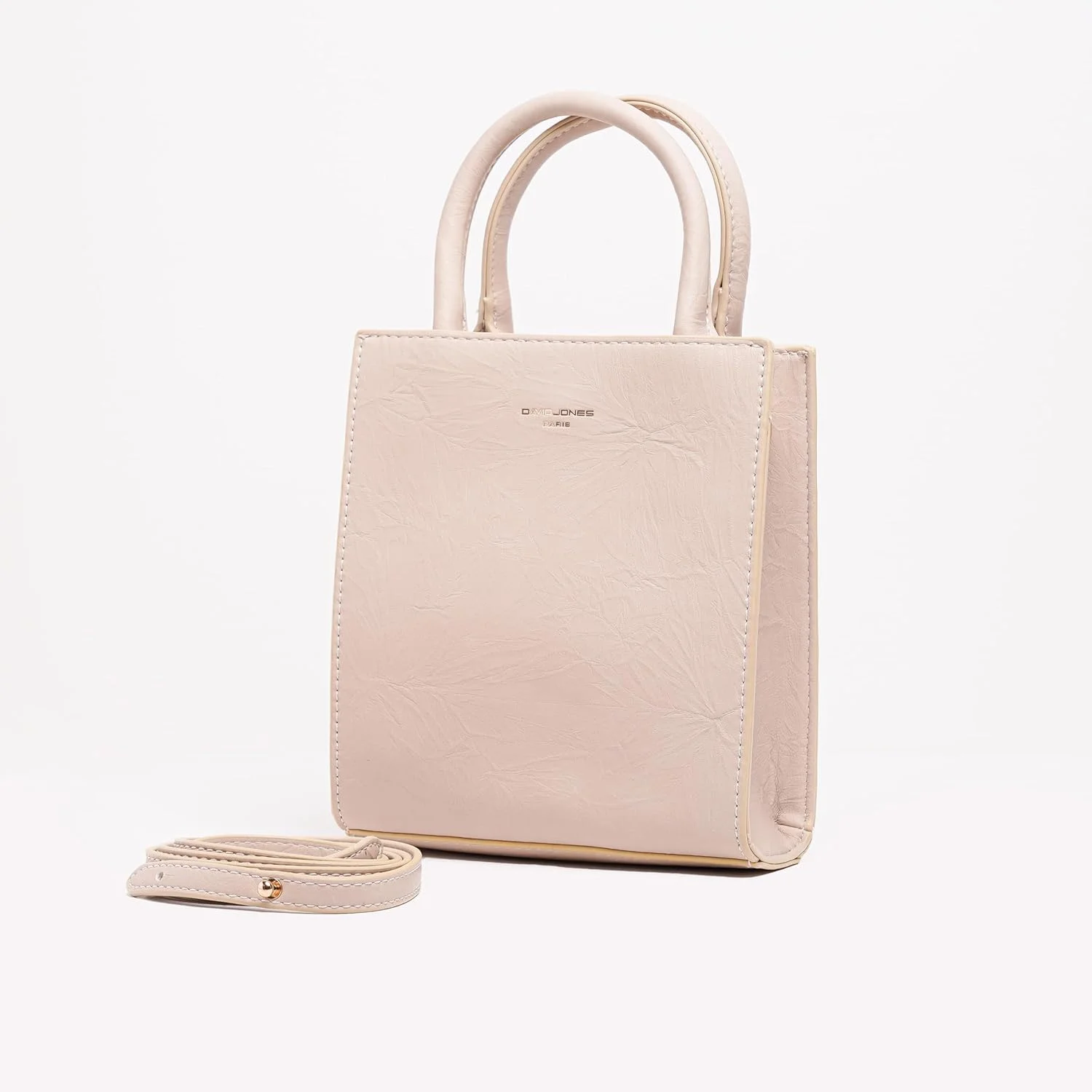 کیف دستی عمودی زنانه دیوید جونز مدل cm7042 - کیف طراحی شده عمودی چرم مصنوعی روشن و طرح کروکودیل