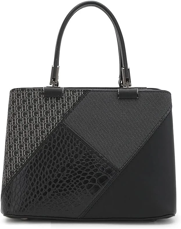 کیف دستی زنانه سیب | کیف دستی چند بافتی با دسته بالا | کیف دوشی هندسی و طرح کروکدیلی با بند قابل تنظیم