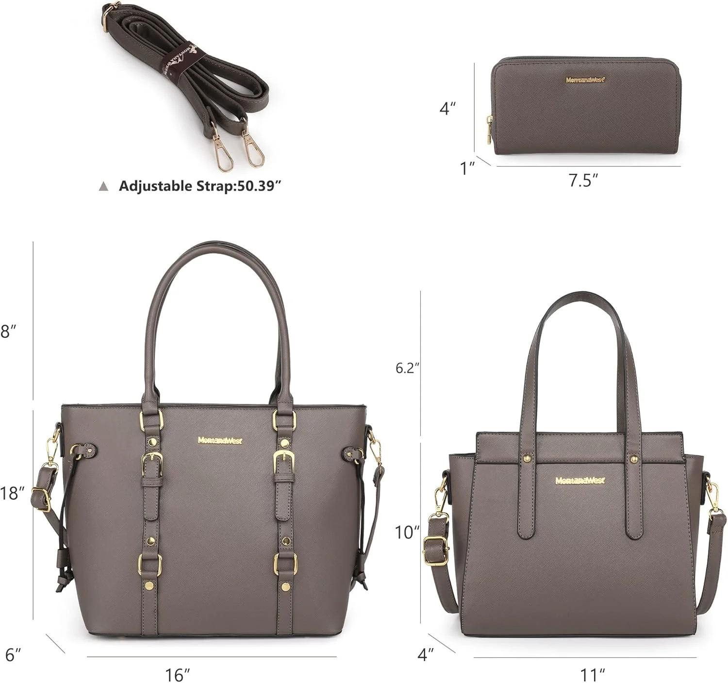 کیف دستی و کیف پول زنانه Montana West، ست کیف دستی و کیف پول زنانه 3 تکه