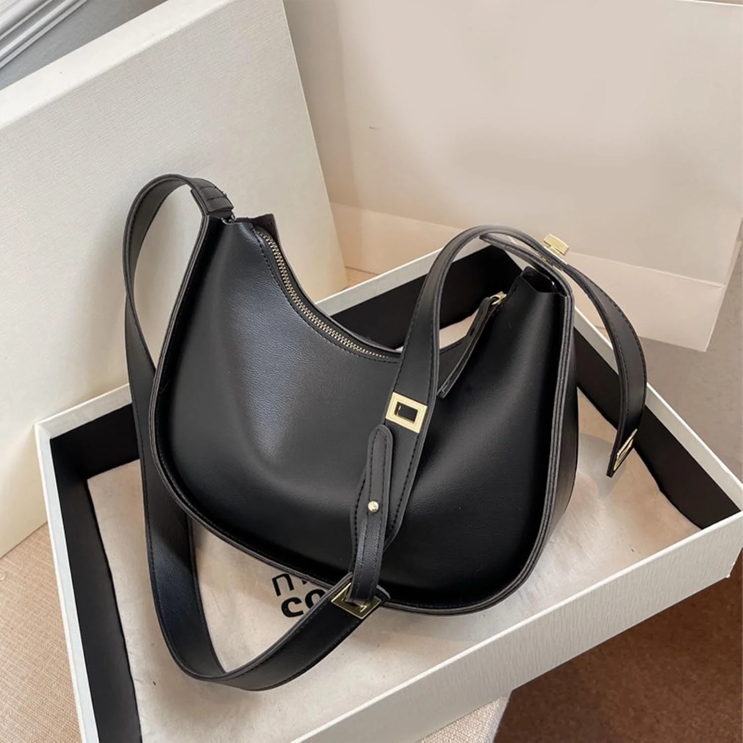 کیف دستی و کیف زنانه Luqeeg، کیف دوشی زنانه شیک و مد روز، سخت افزار نقره ای عالی برای کار، خرید، رفت و آمد، سفر کاری، زندگی روزمره و مسافرت