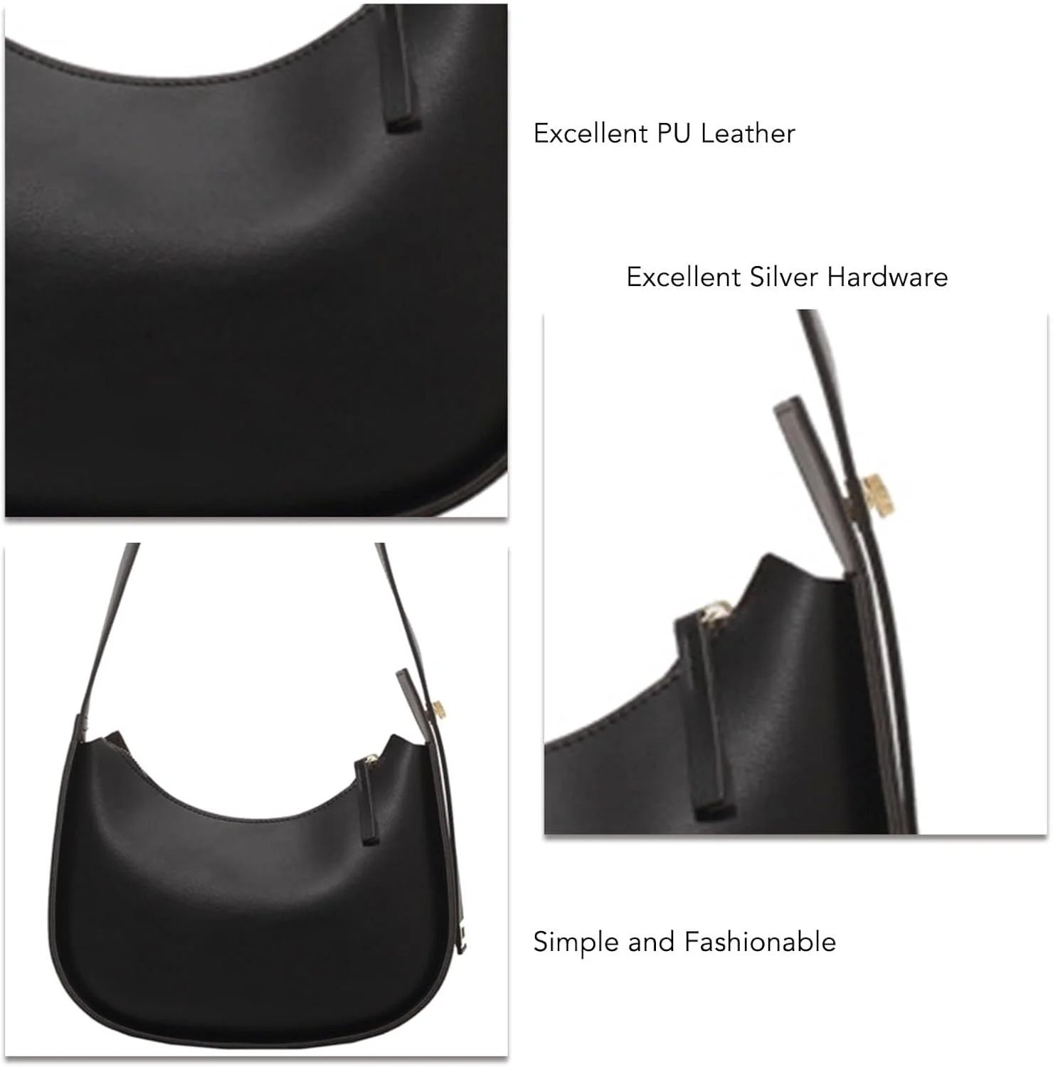 کیف دستی و کیف زنانه Luqeeg، کیف دوشی زنانه شیک و مد روز، سخت افزار نقره ای عالی برای کار، خرید، رفت و آمد، سفر کاری، زندگی روزمره و مسافرت