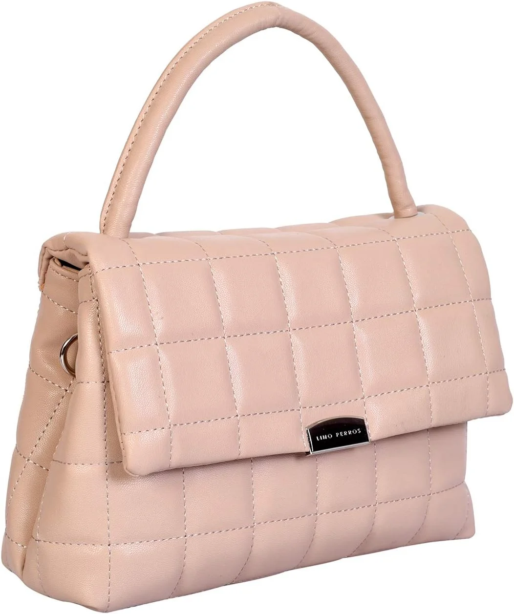 کیف دستی زنانه چرم مصنوعی صورتی Lino Perros (بژ)