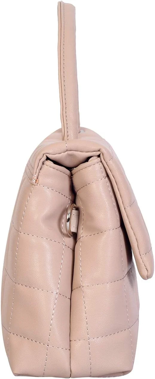 کیف دستی زنانه چرم مصنوعی صورتی Lino Perros (بژ)