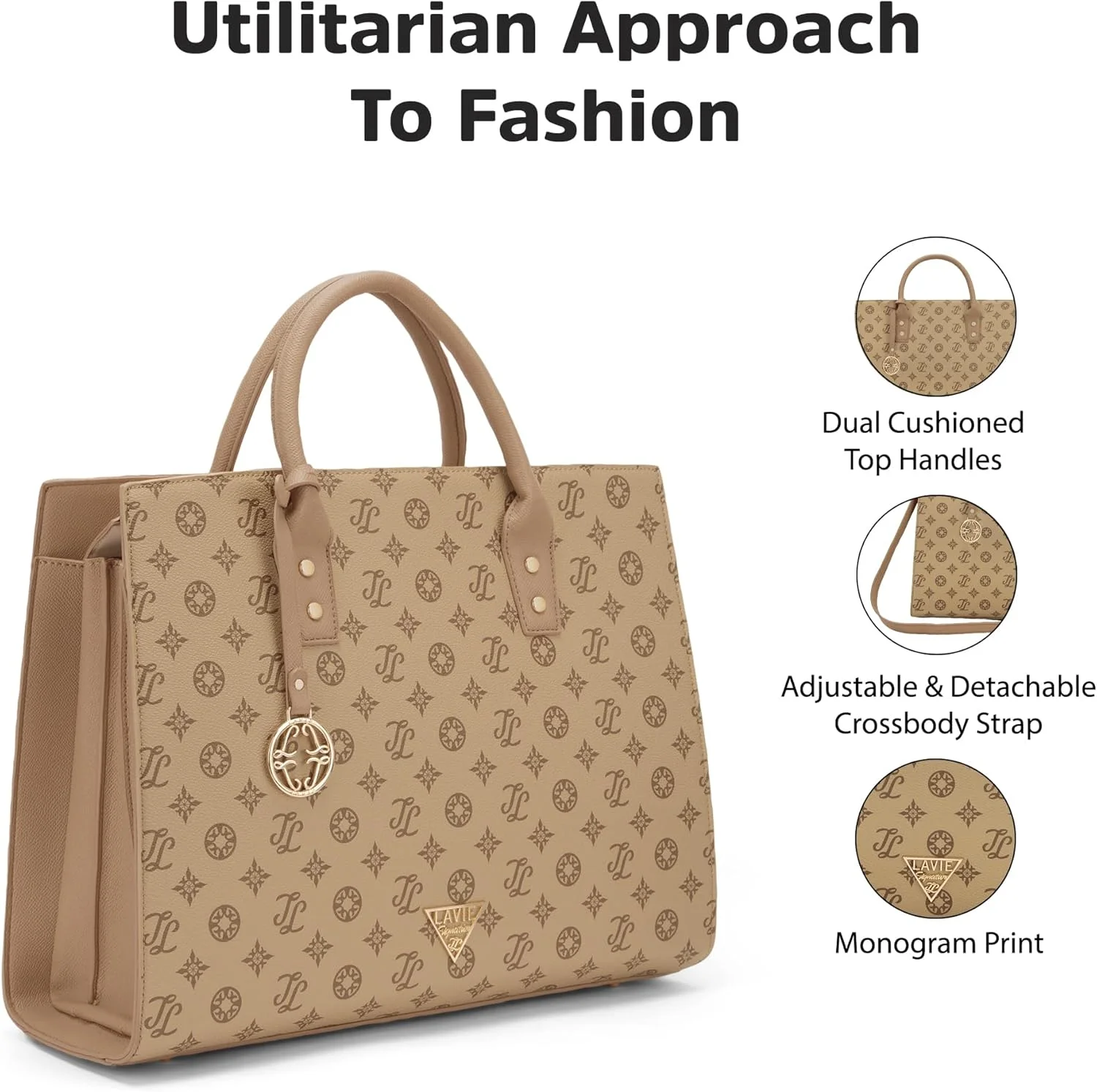 کیف دستی زنانه لاوی سیگنیچر مدل Brooklyn Satchel | کیف دستی مناسب کار | کیف زنانه | کیف شیک دوشی | هدیه برای خانم ها