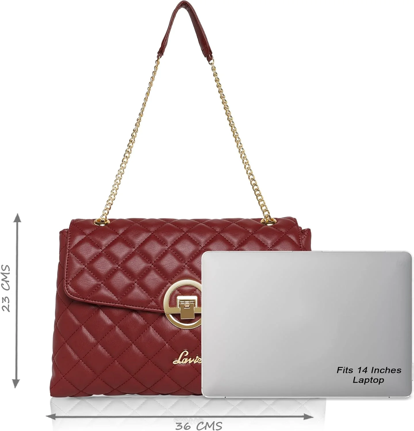 کیف دوشی زنانه لاوی مدل Eden (شرابی)