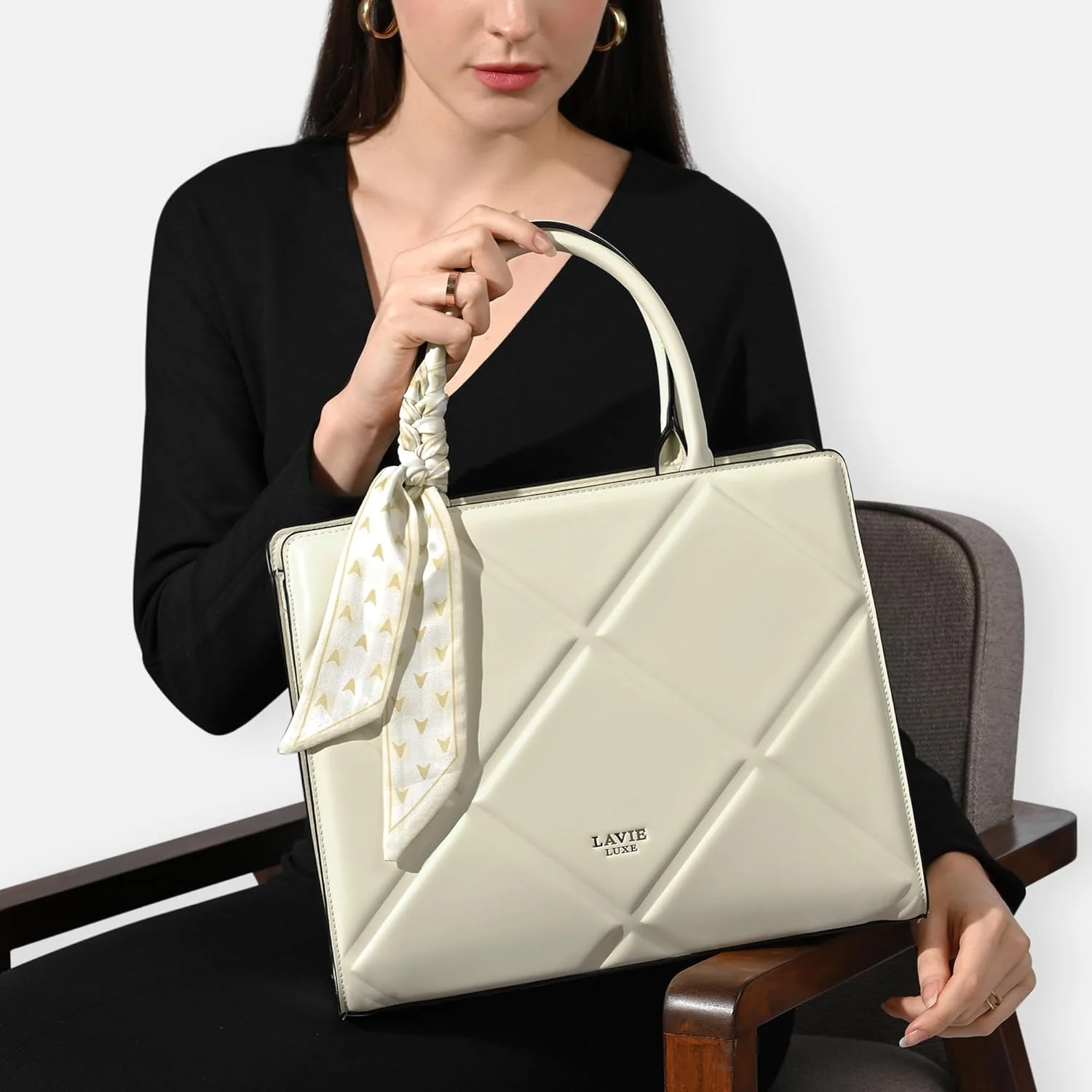 کیف دستی بزرگ زنانه لاوی لوکس مدل ساتچل | کیف دستی ساتچل برای کار | کیف زنانه | کیف شانه ای شیک | هدیه برای خانم ها