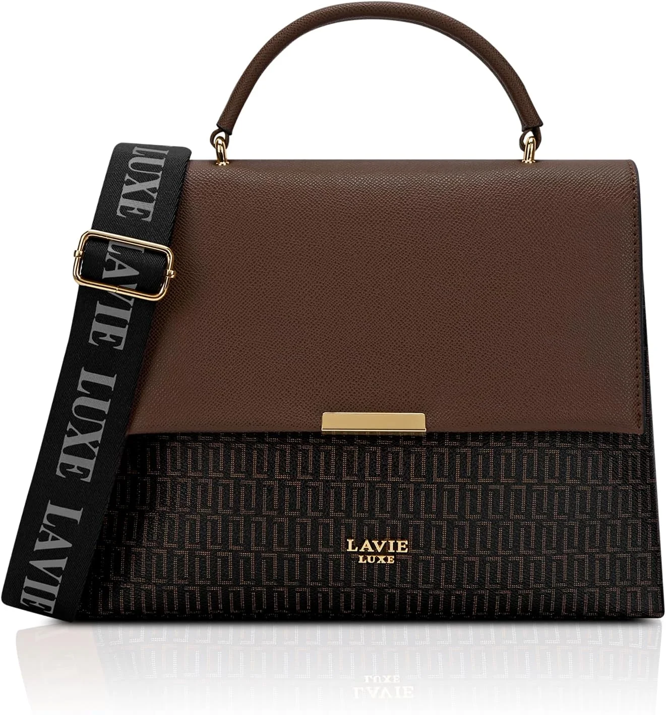 کیف دستی زنانه لاوی لاکس مدل Mono Marsh25 با طرح مونوگرام | کیف دستی مناسب کار | کیف زنانه | کیف شانه ای شیک | هدیه برای بانوان