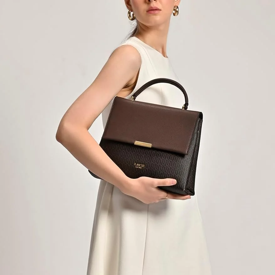 کیف دستی زنانه لاوی لاکس مدل Mono Marsh25 با طرح مونوگرام | کیف دستی مناسب کار | کیف زنانه | کیف شانه ای شیک | هدیه برای بانوان