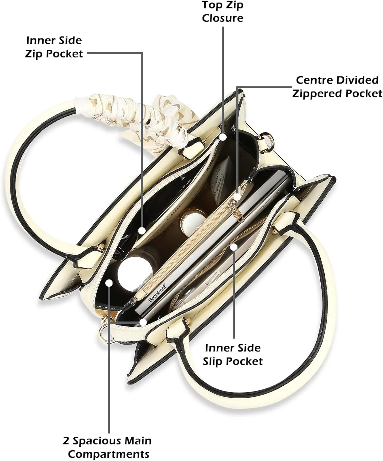 کیف دستی زنانه لاوی لوکس مدل Quare25 متوسط با طرح برجسته | کیف دستی مناسب کار | کیف زنانه | کیف شانه ای شیک | هدیه زنانه