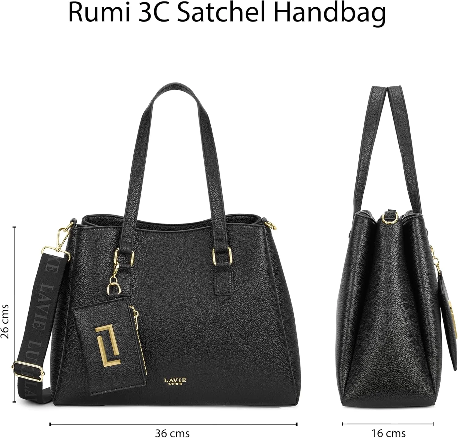 کیف دستی زنانه لاوی لاکس مدل رومی با 3 محفظه | کیف دستی جادار برای کار | کیف زنانه | کیف شیک دوشی | هدیه برای خانم ها